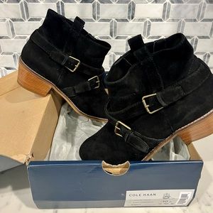 Coke Haan Jensynn black suede bootie 10M NWT